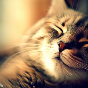 Close-up of a sleeping cat.
